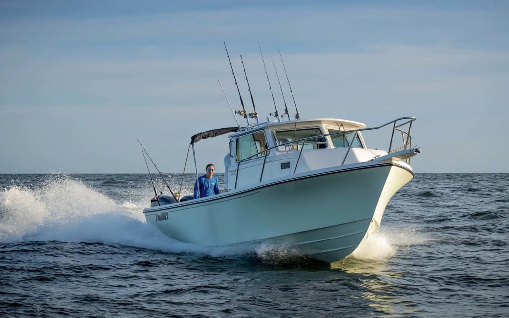 Parker Boat going through Waves