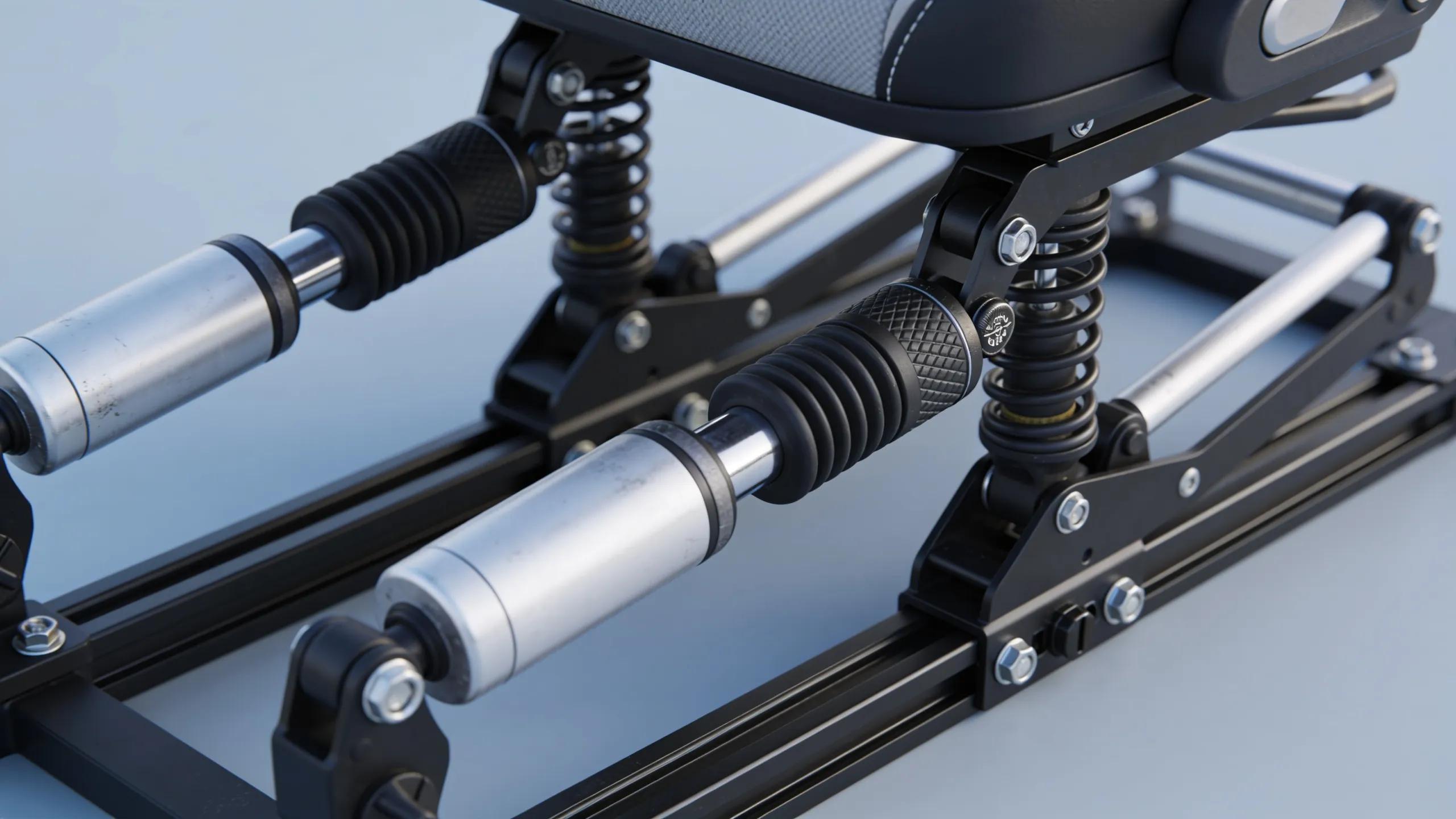 Detailed view of marine seat suspension features emphasizing comfort and adjustability